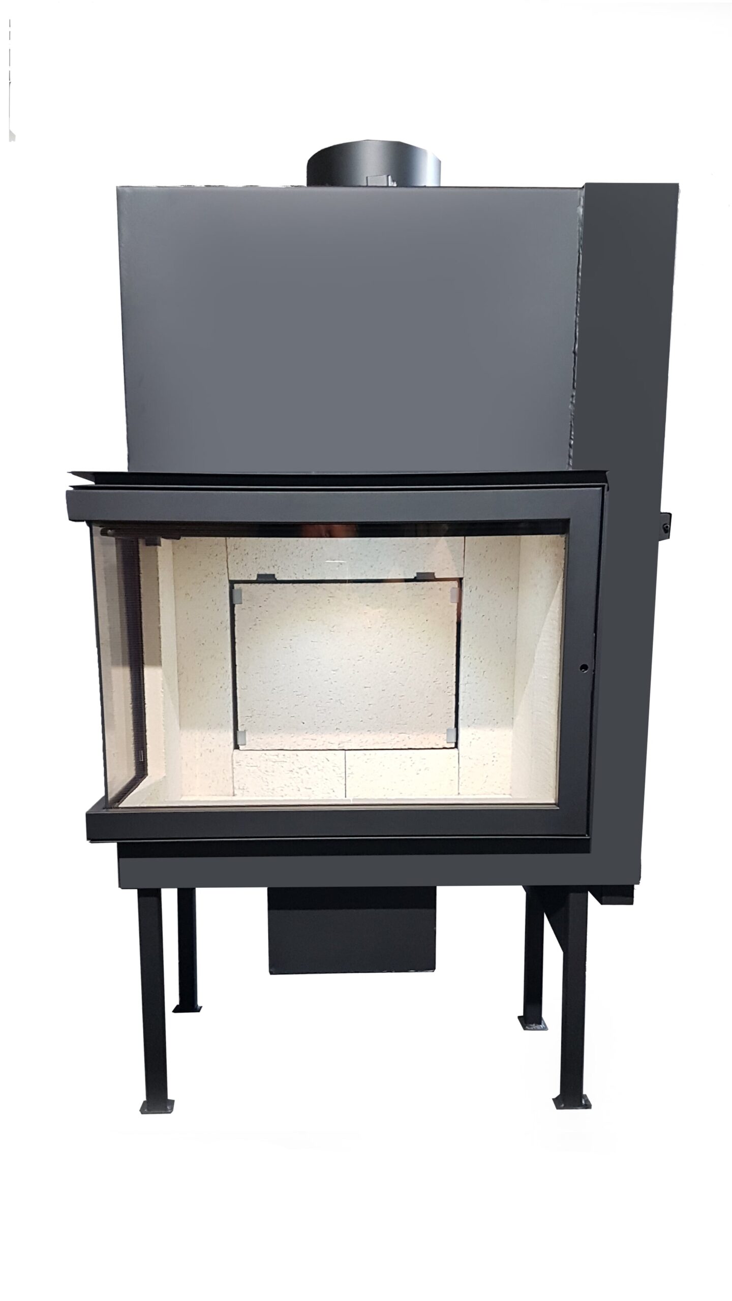 Teplovodní krbová vložka rohová se zadním přikládáním s nerezovým vodním výměníkem Nora 2 Teplovodní krbová vložka rohová se zadním přikládáním s nerezovým vodním výměníkem Nora 2